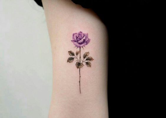 Purple rose tattoo 3