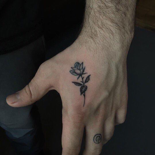 Rose hand tattoo 2