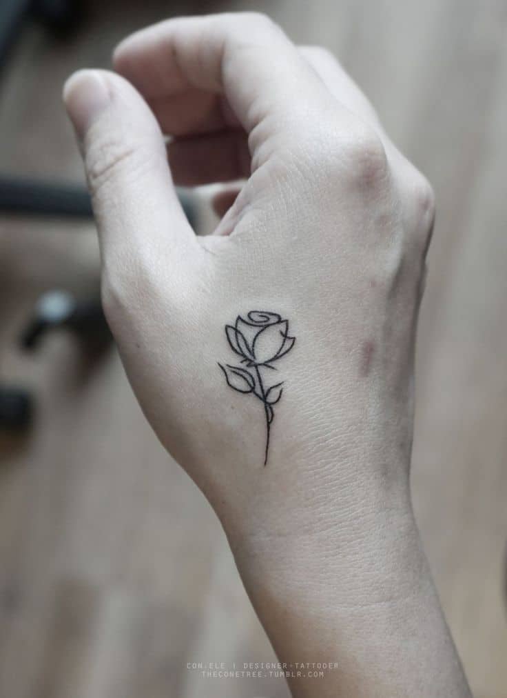 Rose hand tattoo 3