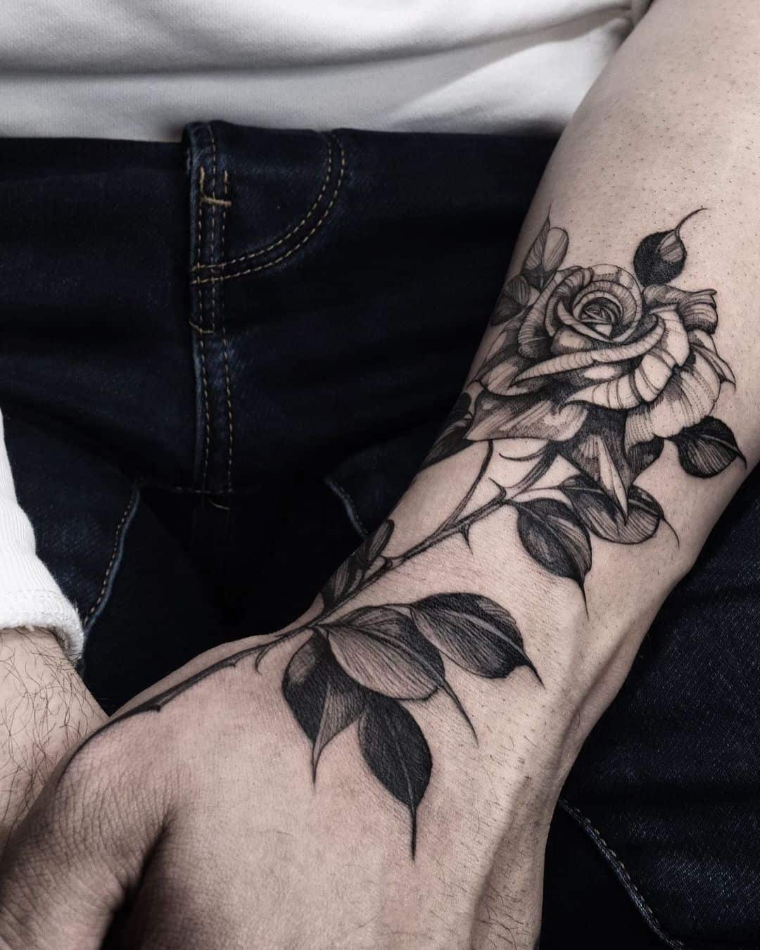 Rose tattoo by lydiasharonhughes
