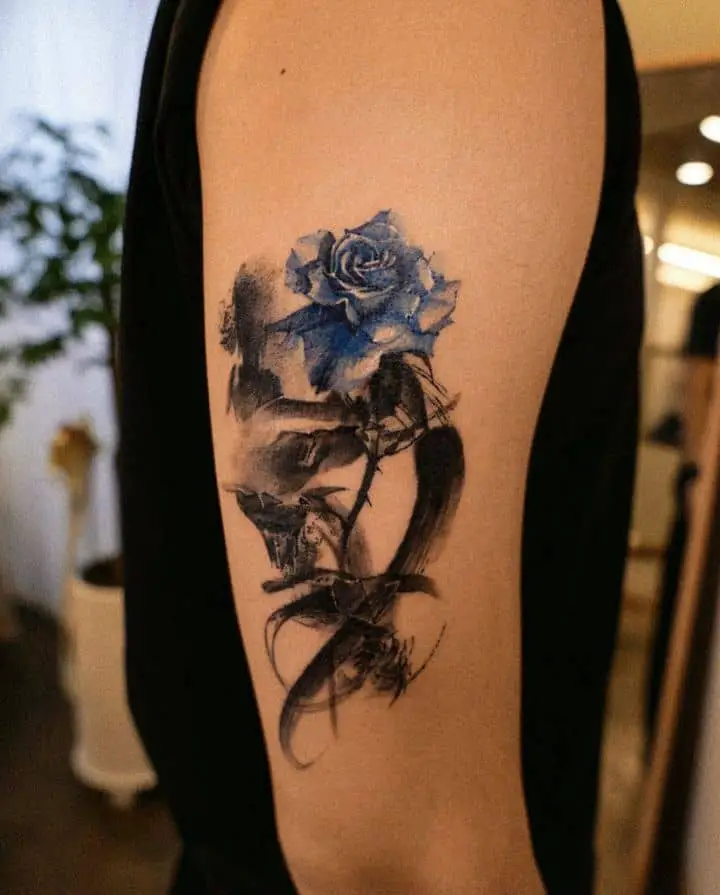 Rose tattoo for men by tattooist hosu