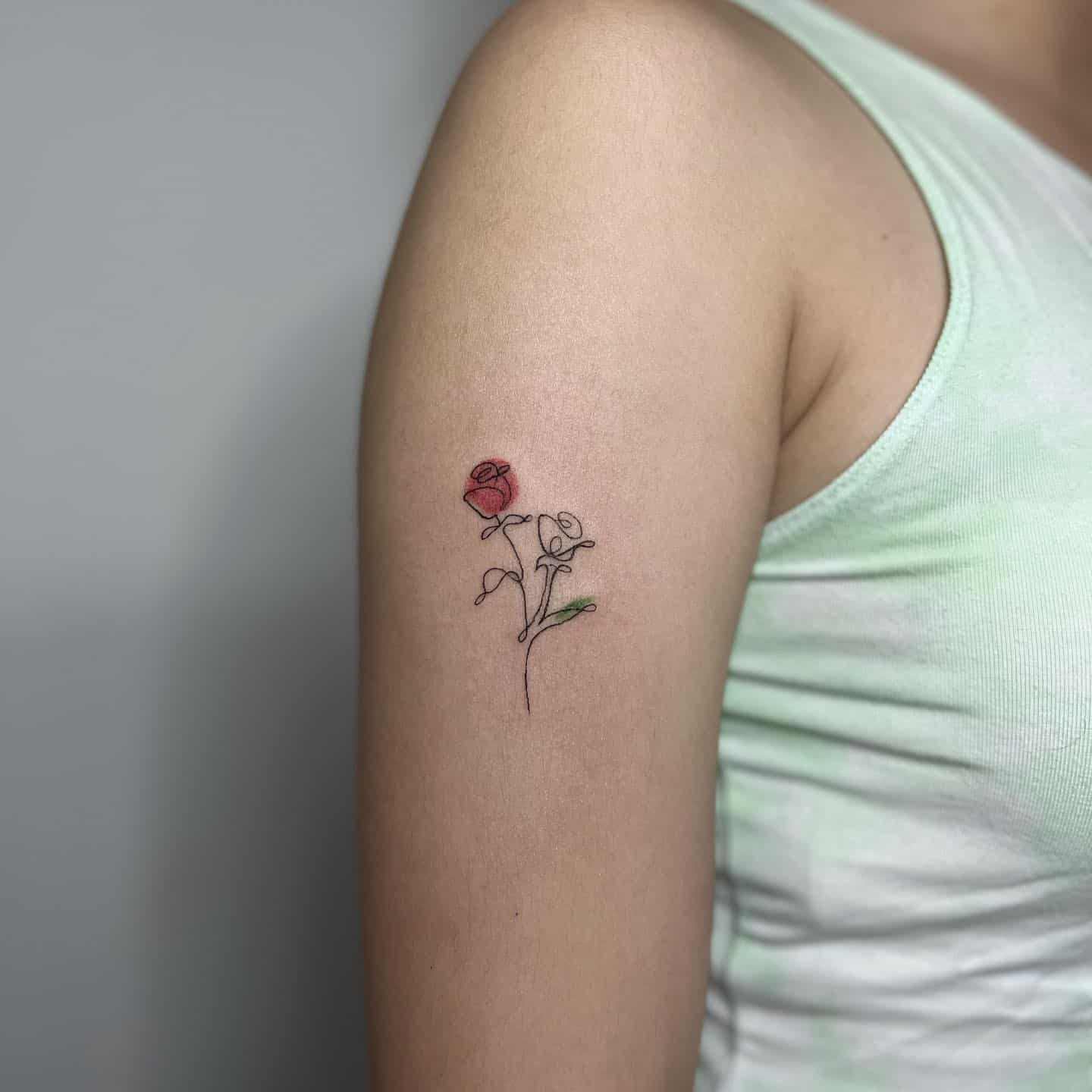 Simple rose tattoo by boy fineline