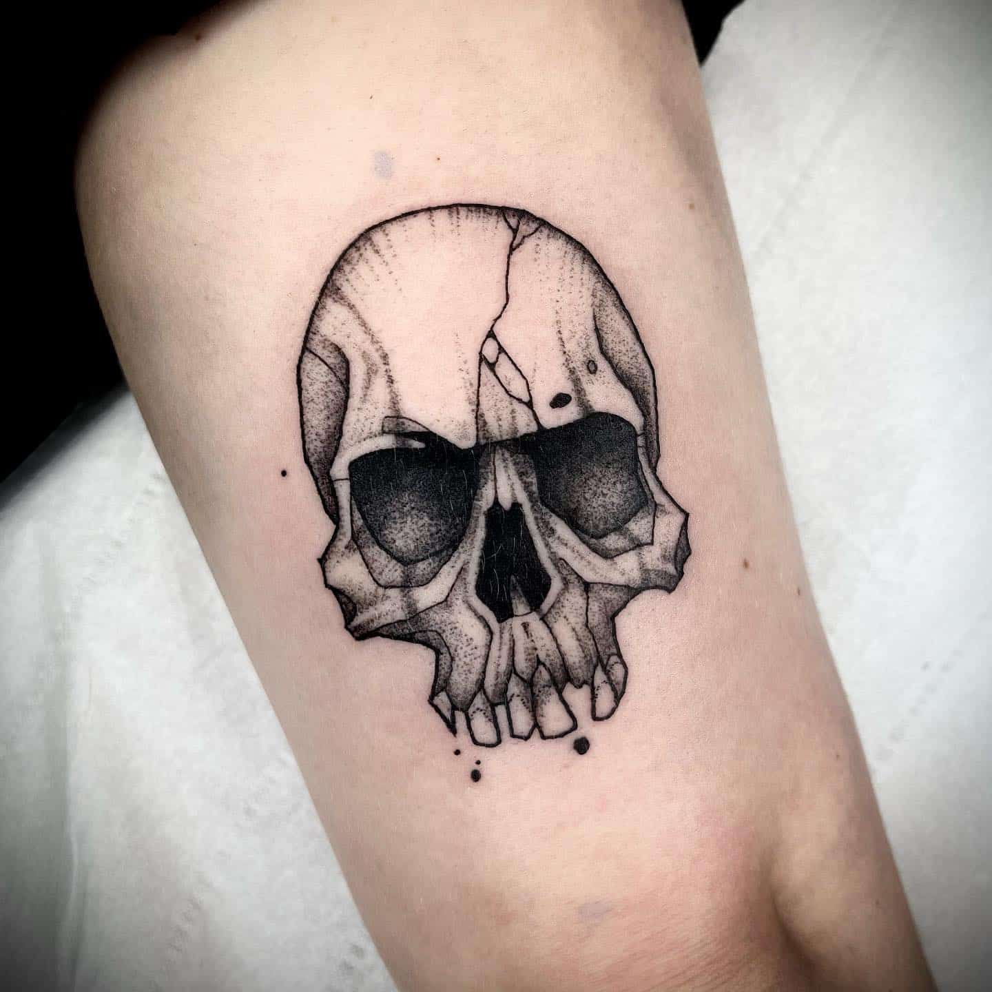Skull tattoo by art by ady