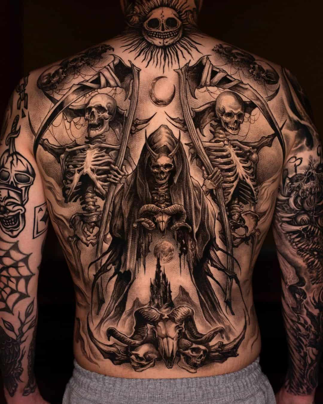 Skull tattoo by sarvo art