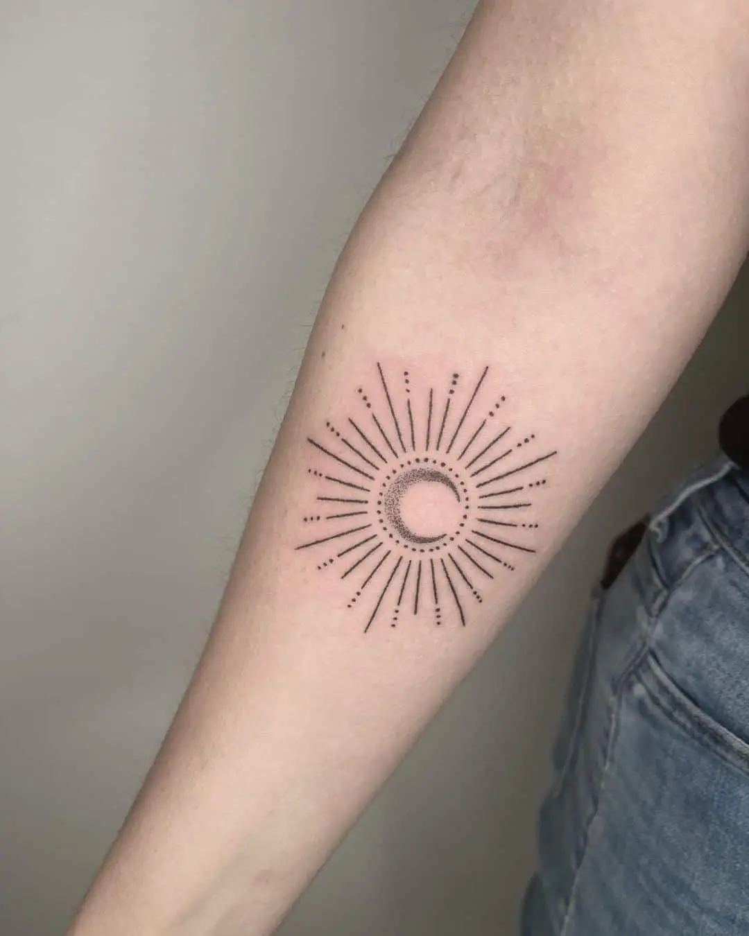 Sun adn moon tattoo by marketa.handpkoe