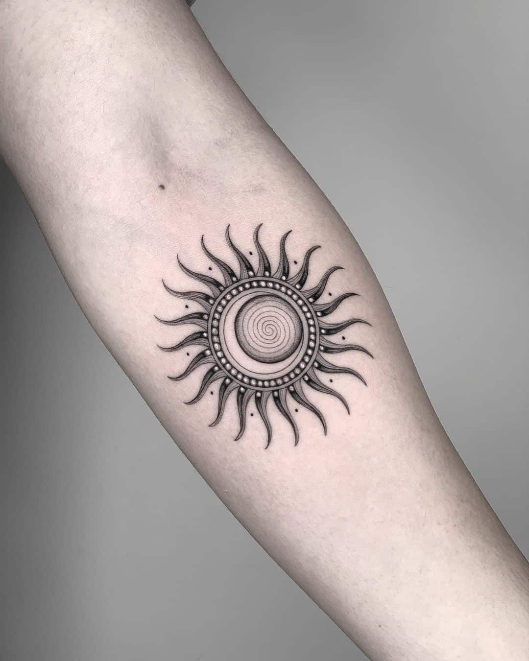Sun and moon tattoo by brittnaami