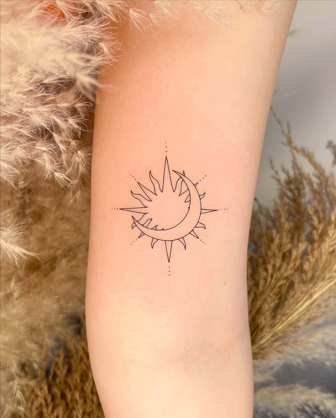 Sun and moon tattoo by ladnie.ink