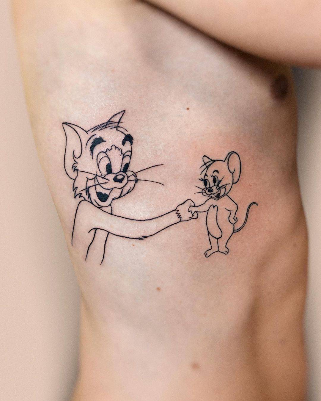 Tom and jerry tattoo by antzni