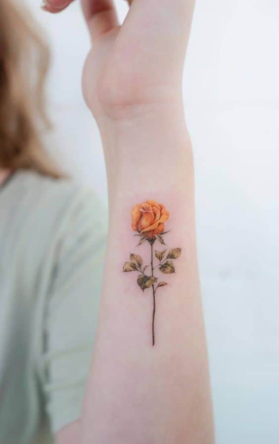 Yellow rose tattoo 1