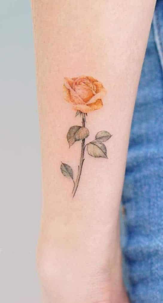 Yellow rose tattoo 2