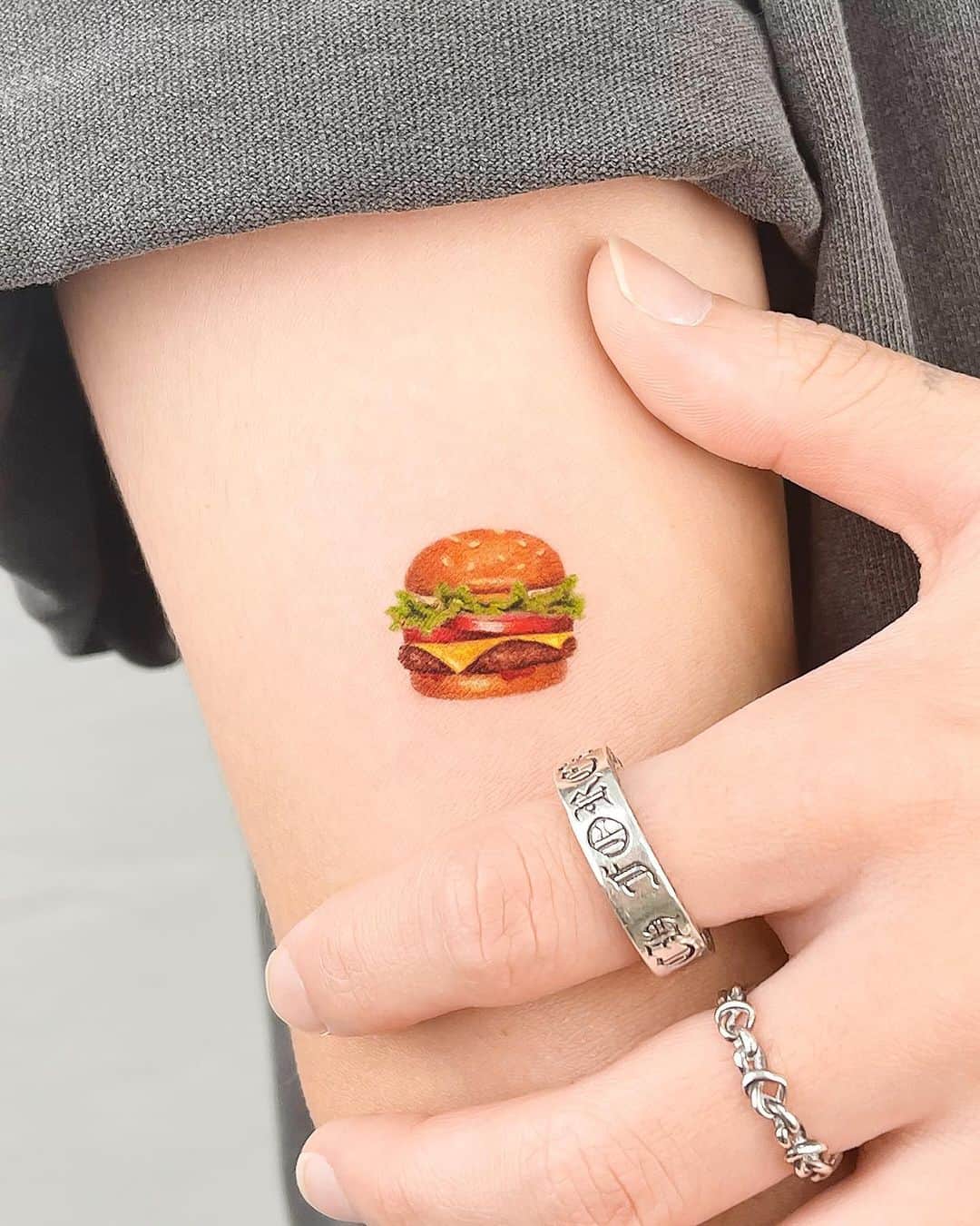 Burger tattoo by vismstudio