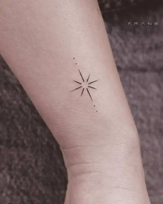 Fineline star tattoo 2