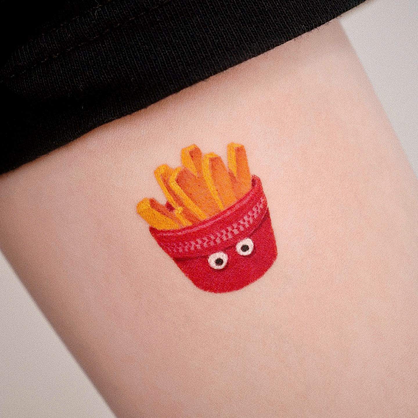 French fries tattoo by youngchickentattoo