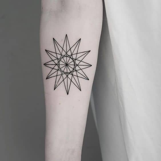 Geometric star tattoo 2