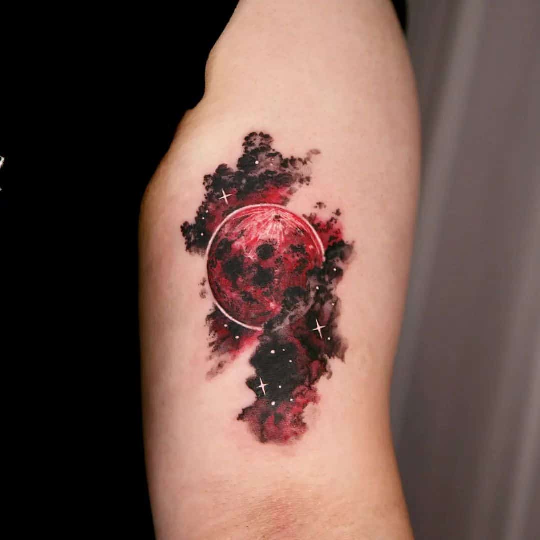 Moon and star tattoo by tattooist danha