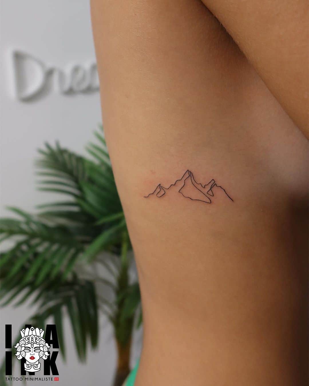 Airplane Over The Mountains - Geometric tattoo