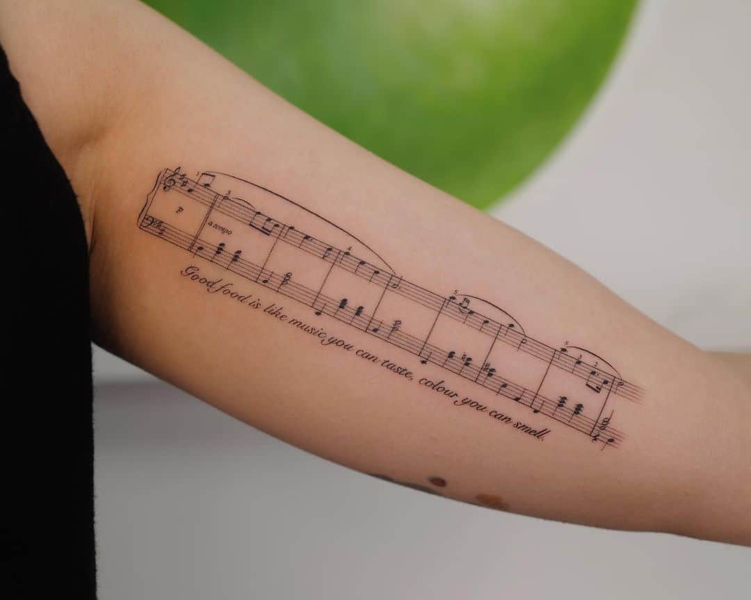 Music tattoo for men by jjjaylud