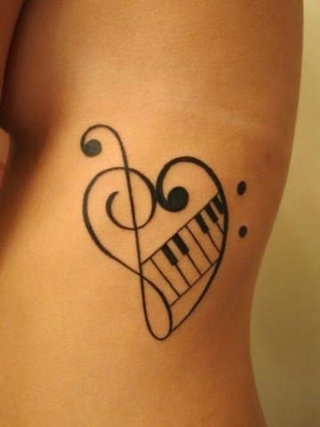 Music with heart tattoo 1