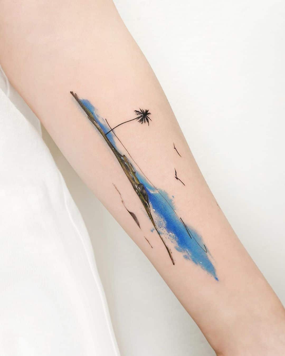 Palm tree tattoo by tattooist today do