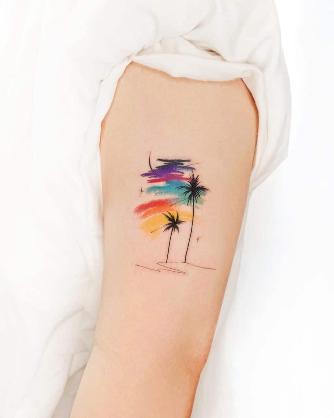 Palm tree tattoos by tattooist today do