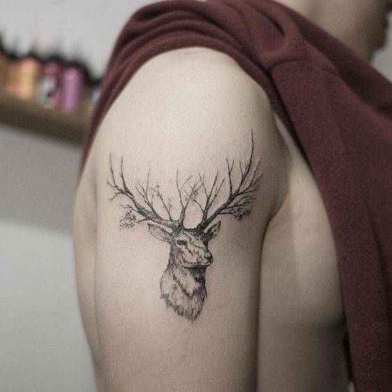 How to Draw Graphic Deer, Tattoo Minimalist