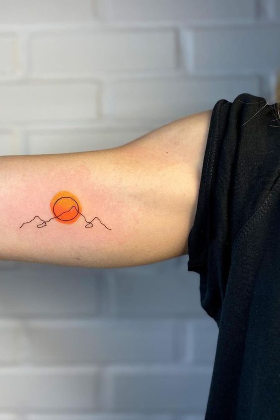 Minimalist Sun Tattoo Design