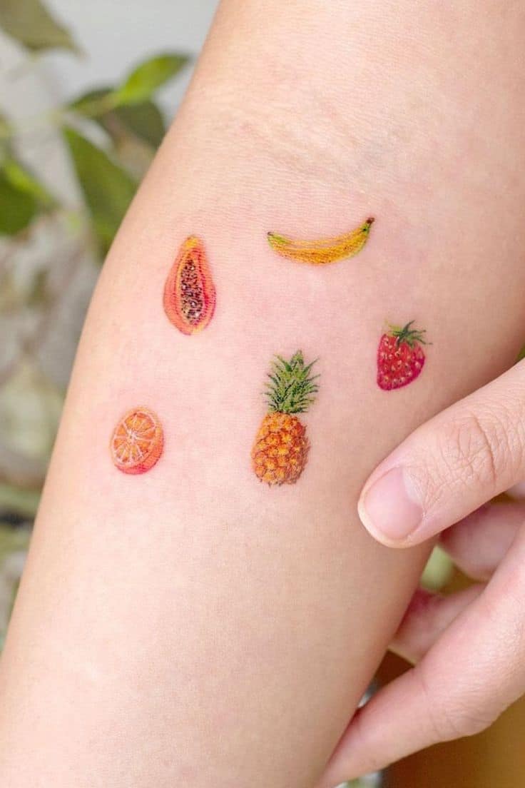 colorful food tattoo 3