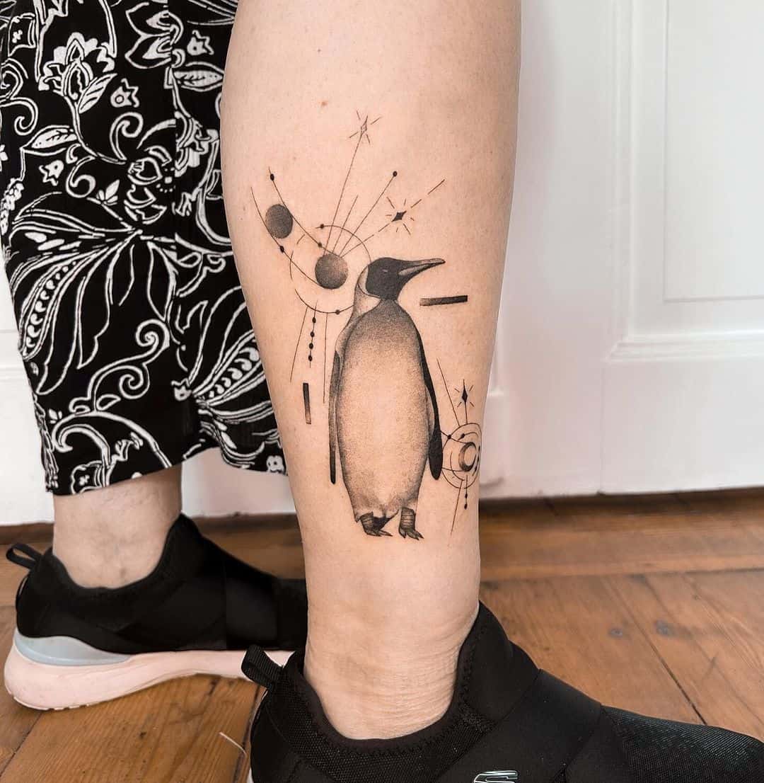 Black and white penguin tattoo by mari.liha . tattoo