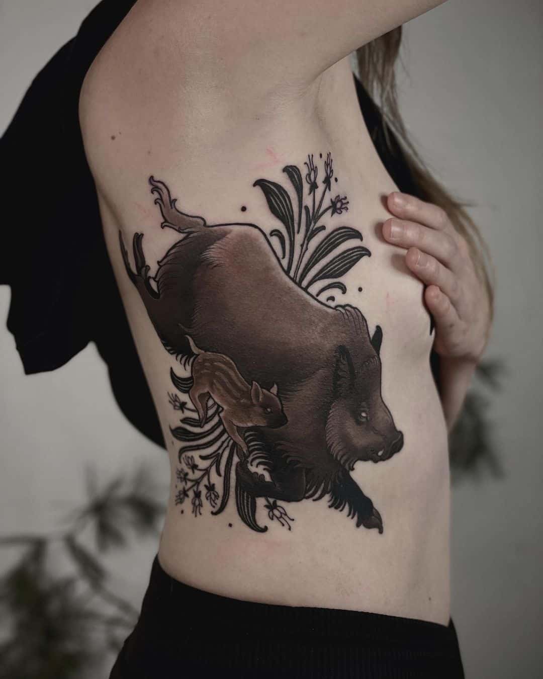 Boar tattoo design by konstanze k