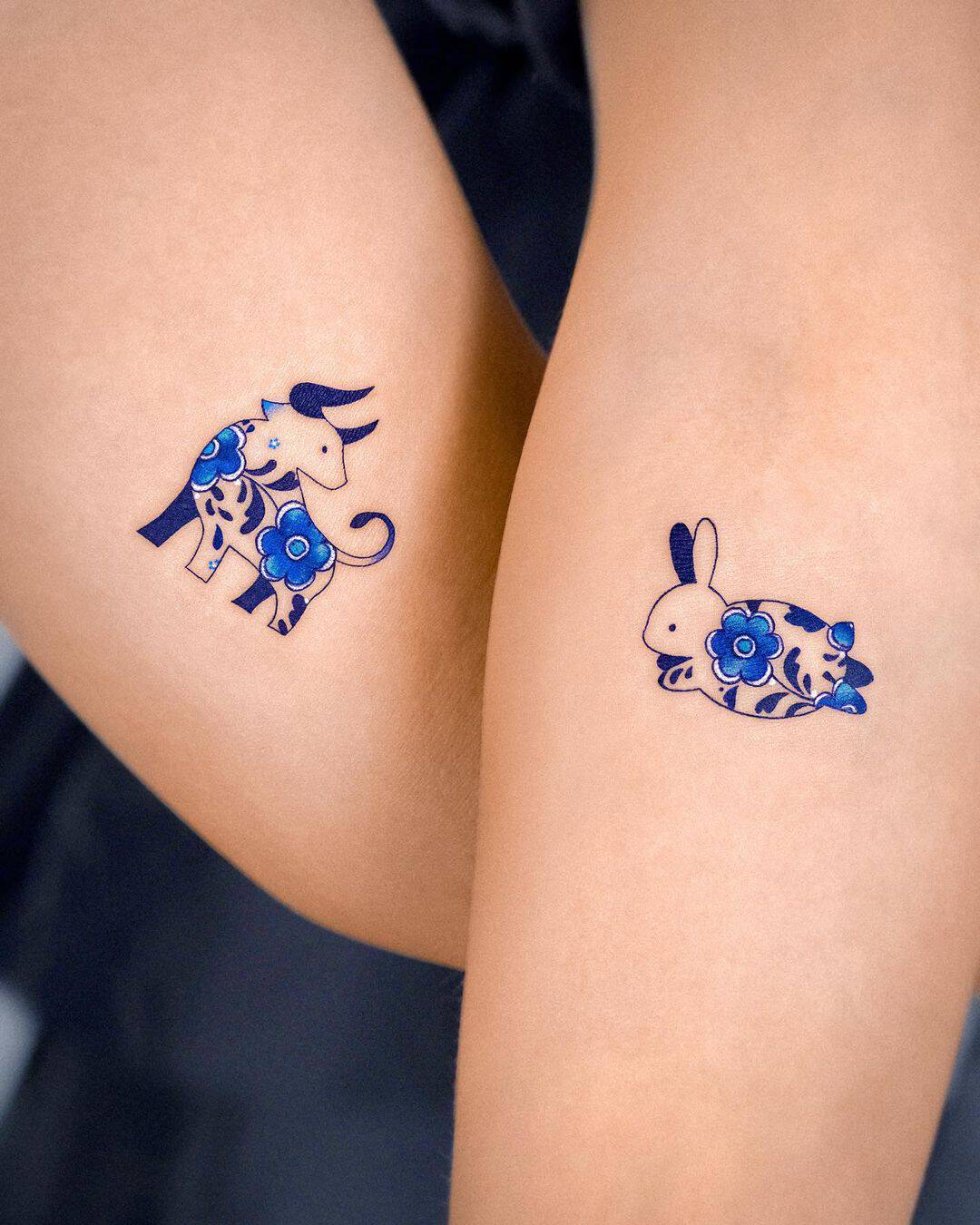 Couple matching tattoo design by e.nal .tattoo