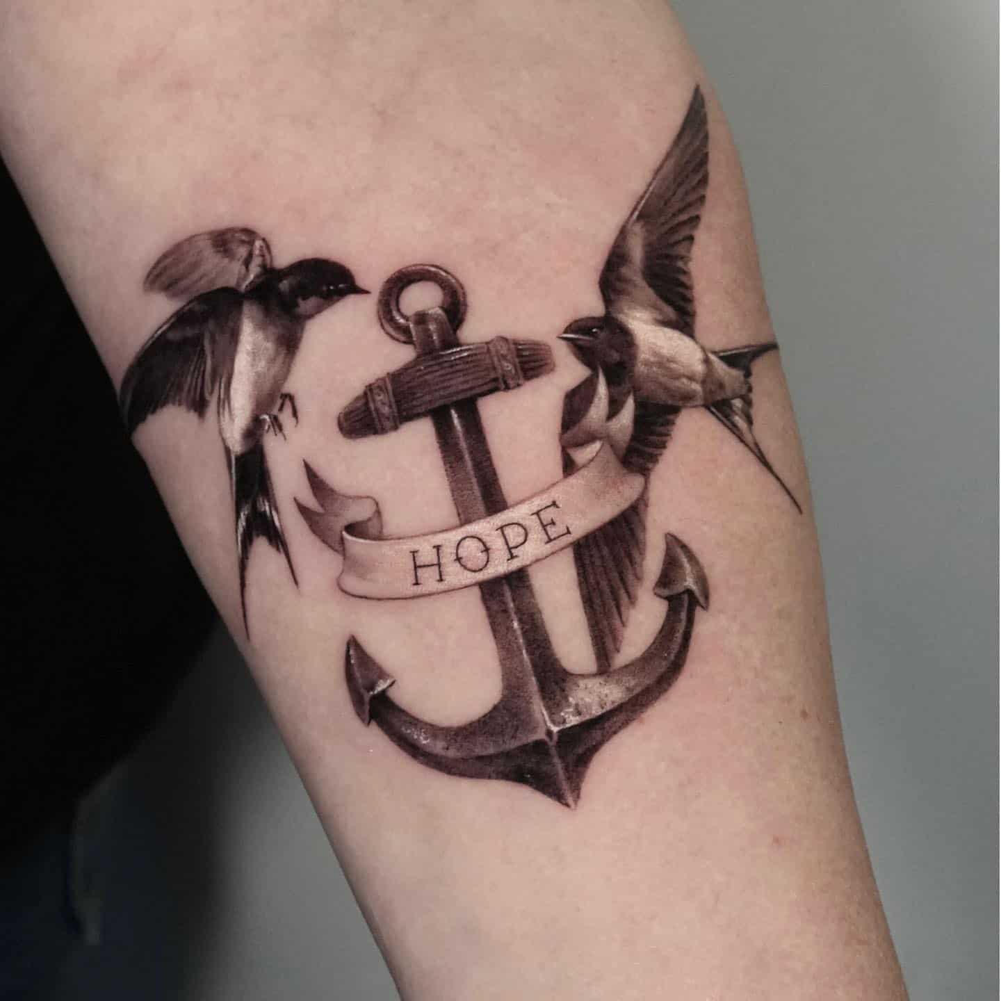Cute anchor tattoo by goldy z