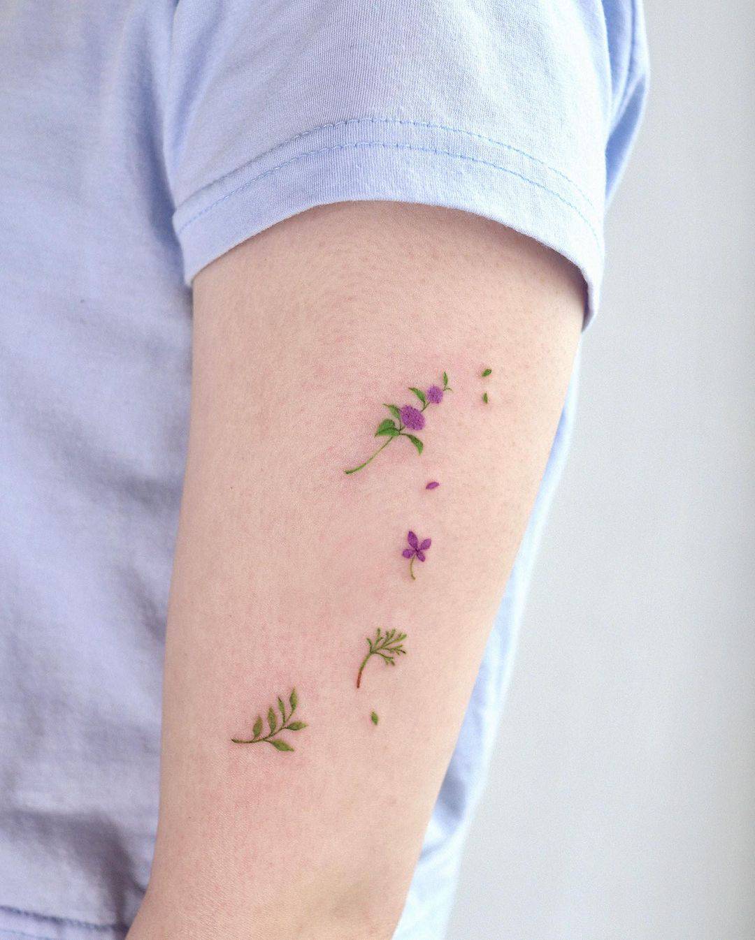 Cute flower tattoo by aol.tattoo 2