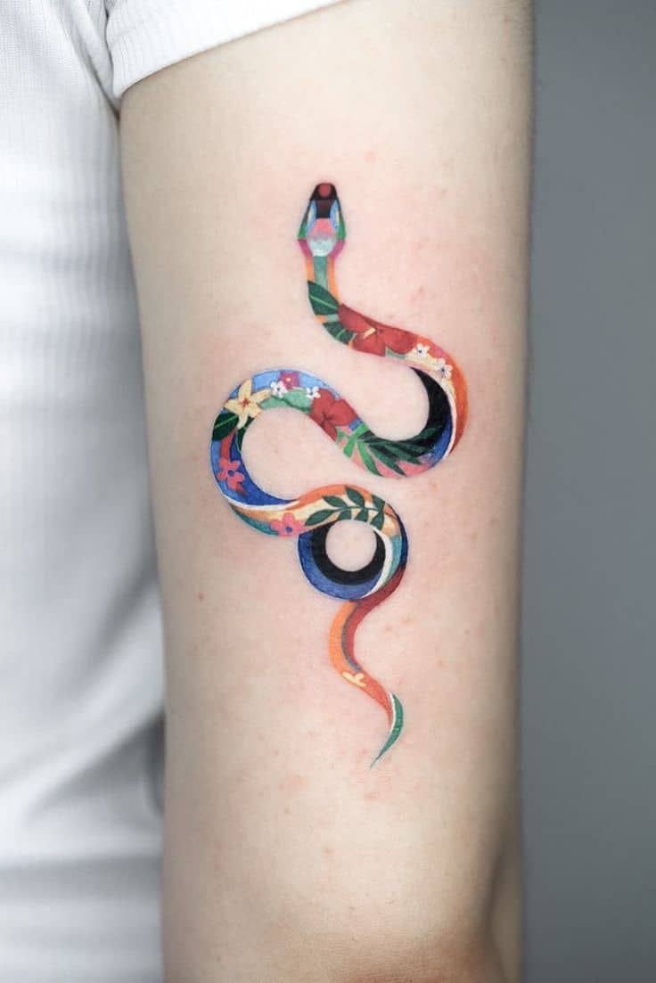 Cute snake tattoo 3