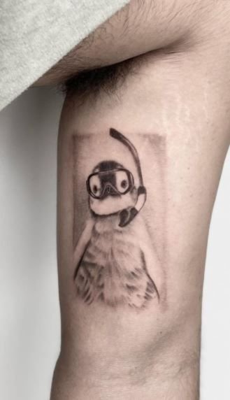 Emperior penguin tattoo 2