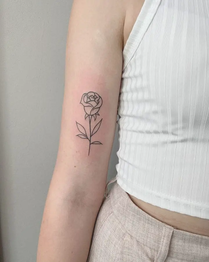 FIneline rose tattoo design by vikuszna