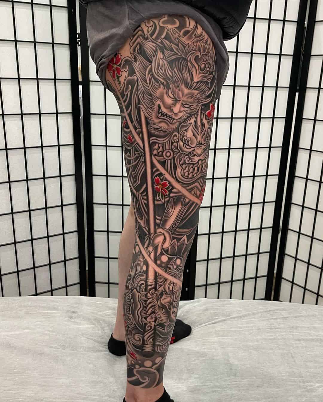 Full leg tattoo