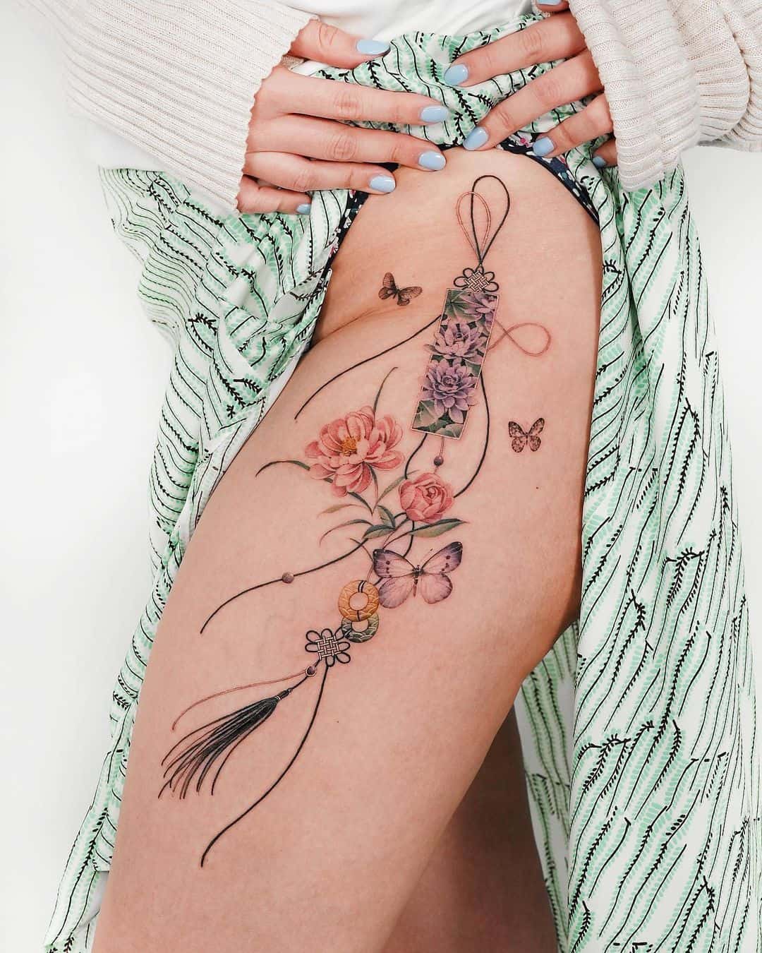 Leg sleeve tattoo by vismstudio