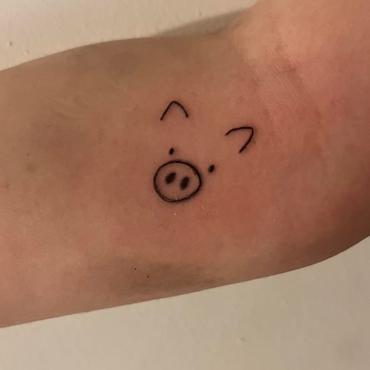 Pig face tattoo by basicwitchtattoo