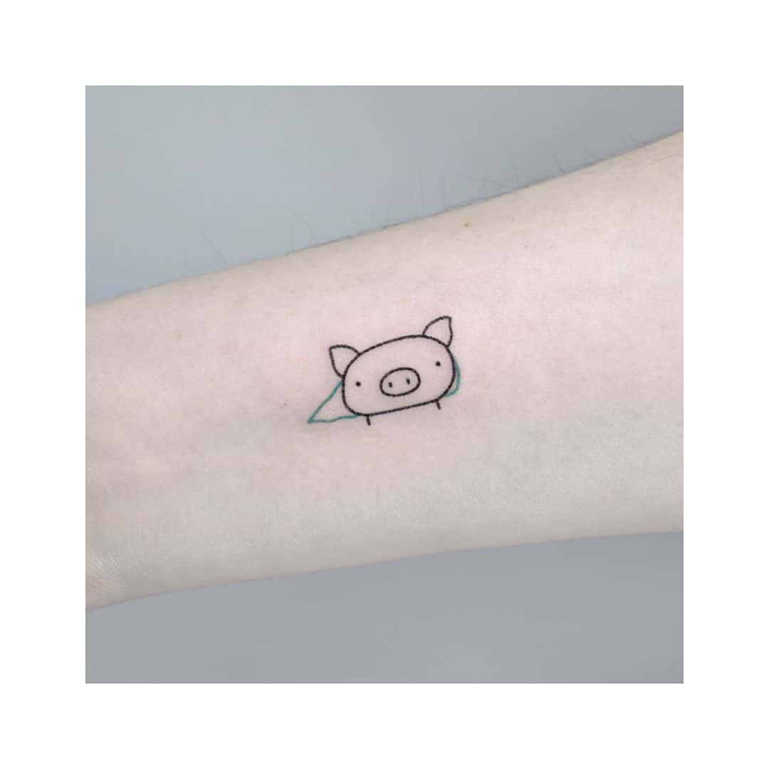 Pig face tattoo by ola.dot .tattoo