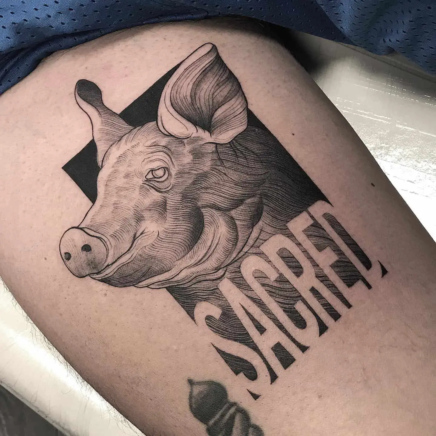 Pig tattoo by inktotalart