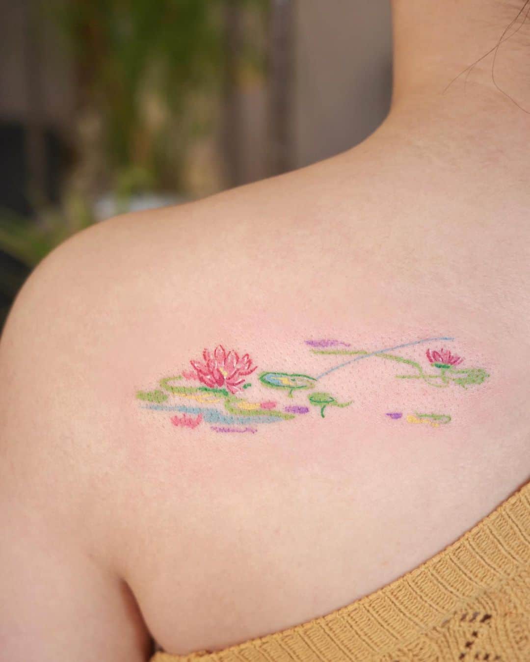 Pink lotus tattoo by yeguclub