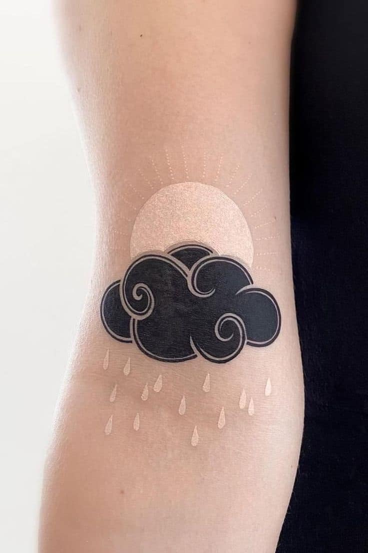 Raining cloud tattoo 2
