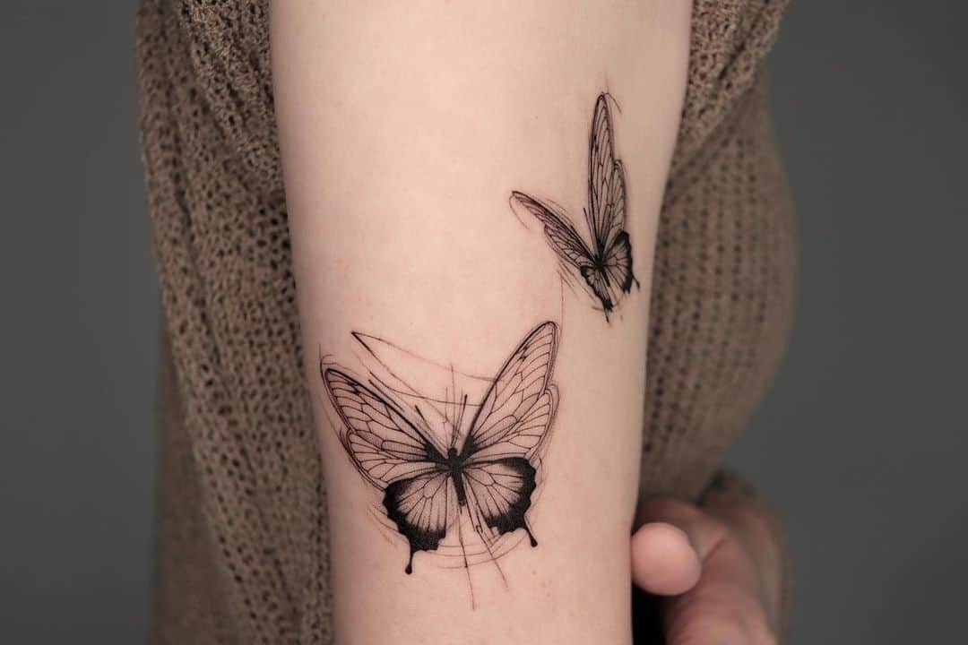 Realistic butterfly tattoo by tattoo chamsae