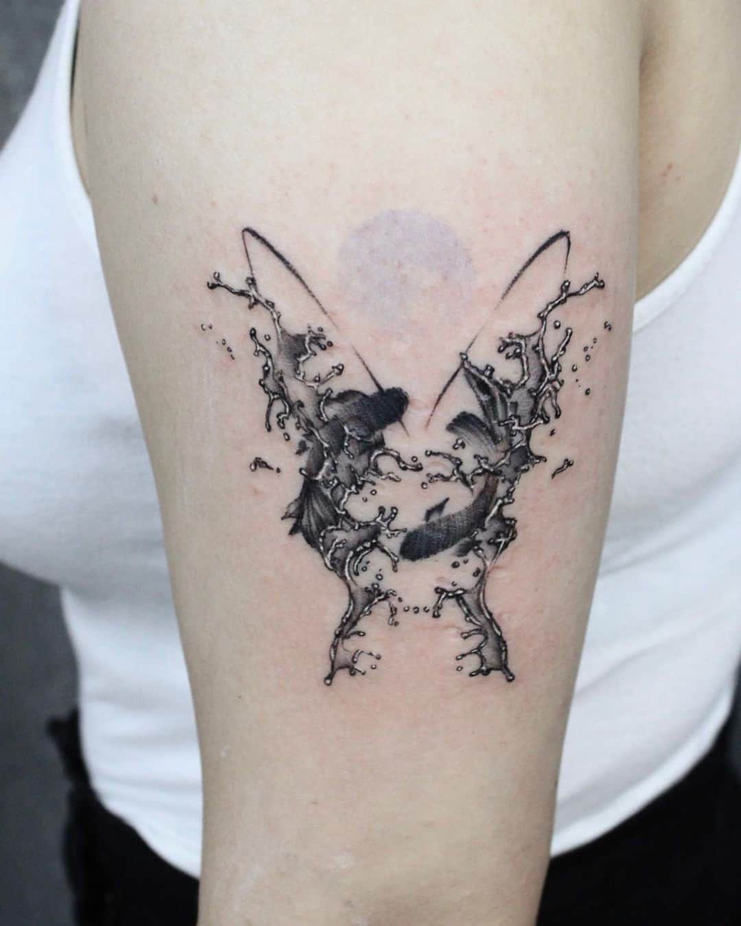 Realistic butterfly tattoo design by tattooist ryu hwa