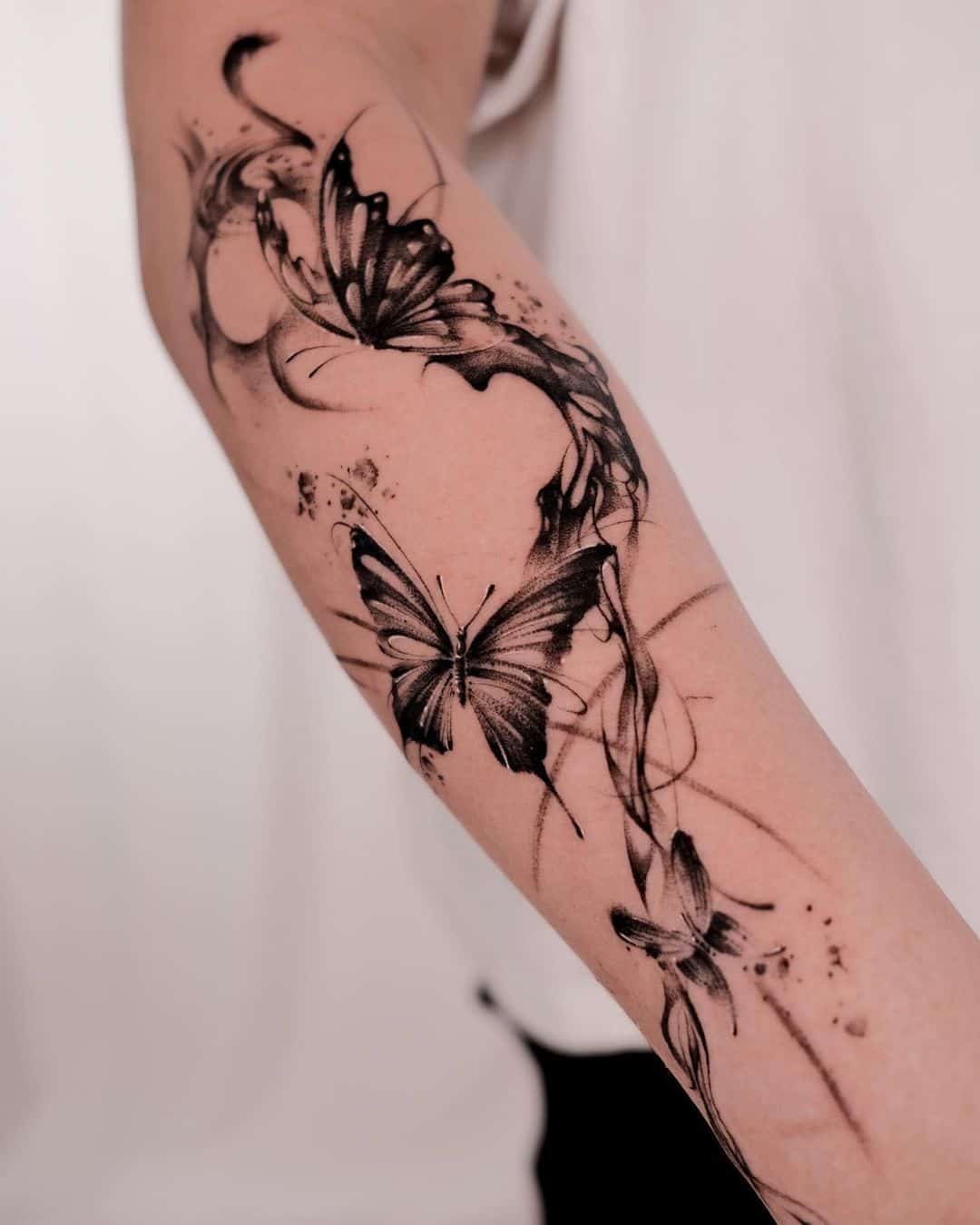 Realistic butterfly tattoos by tattooist jaymee