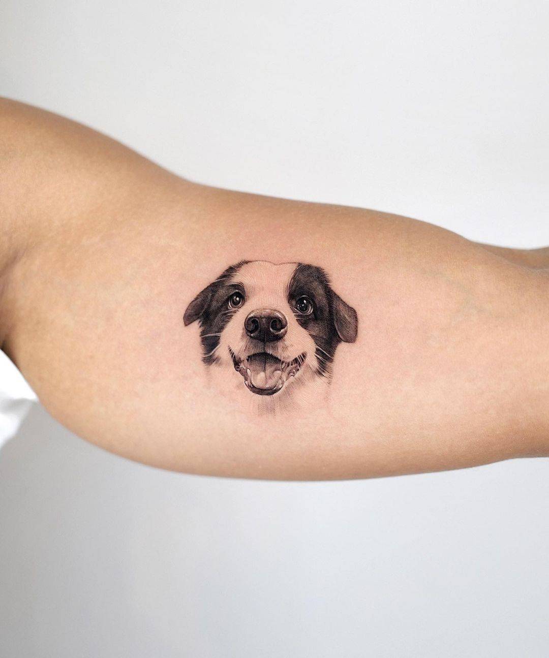 Realistic dog tattoo by tattooist eheon