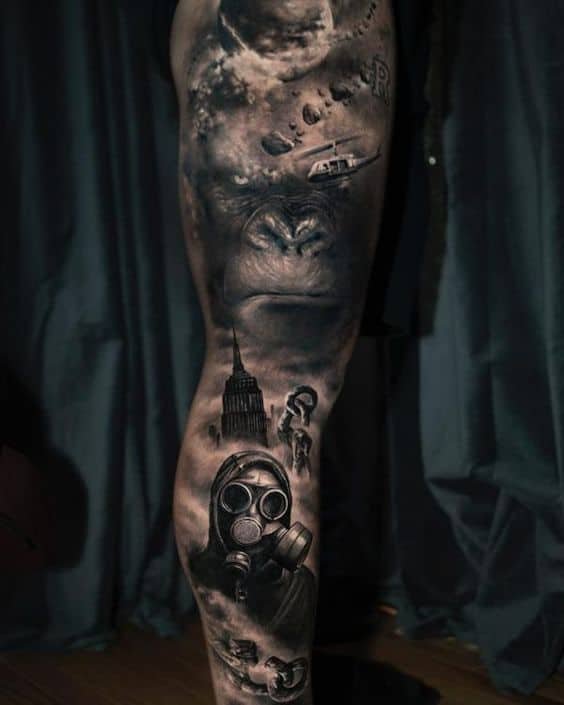 Realistic leg tattoo 2