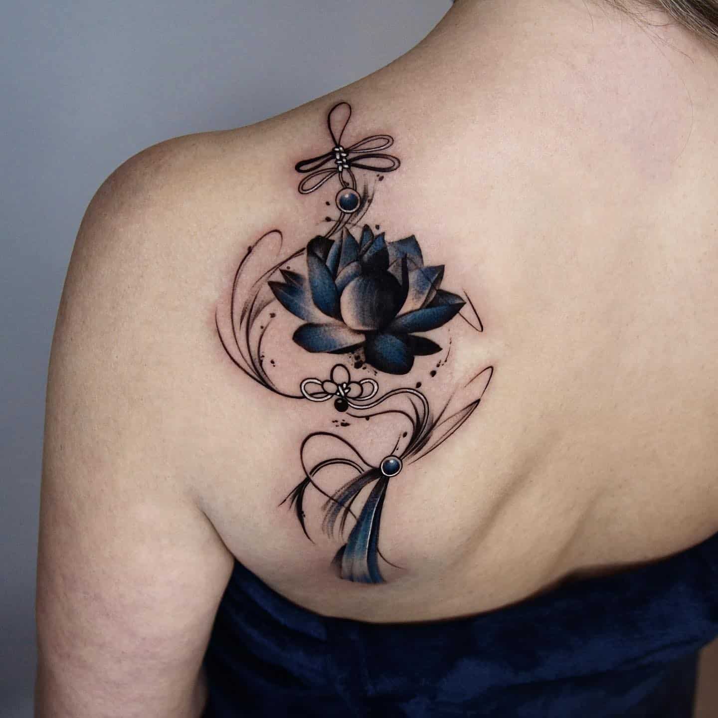 Realistic lotus tattoo by tattooist mate