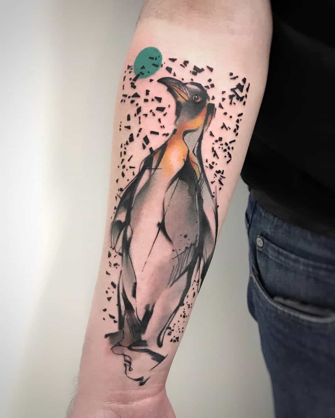 Realistic penguin tattoo by luca braidotti tattoo