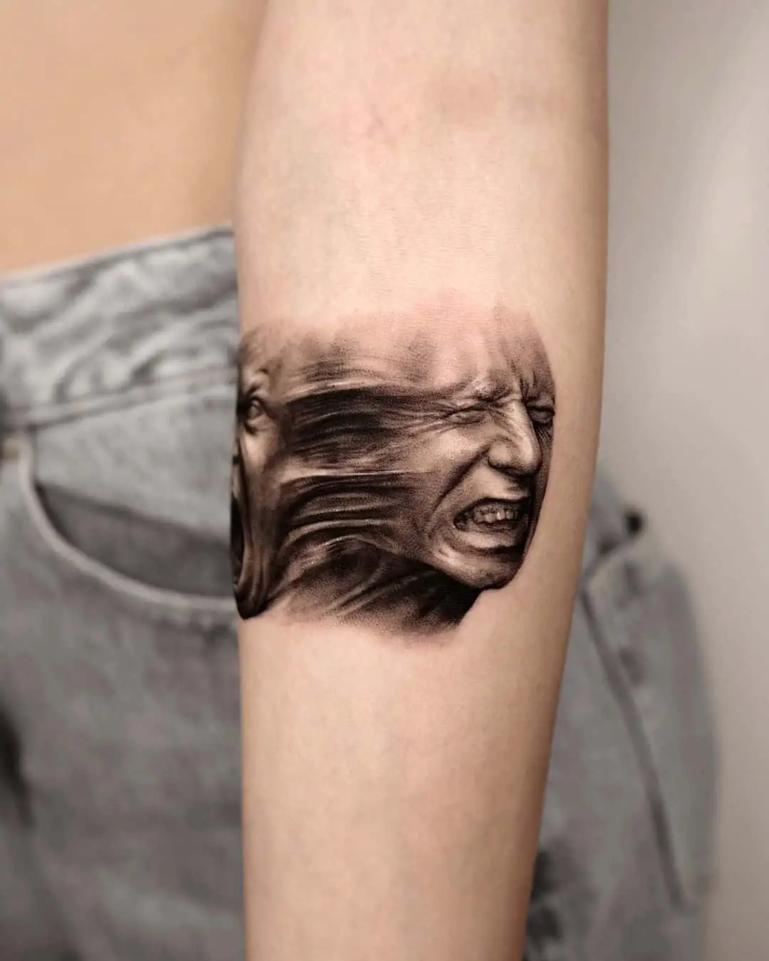 Realistic portrait tattoo by moco tattoo